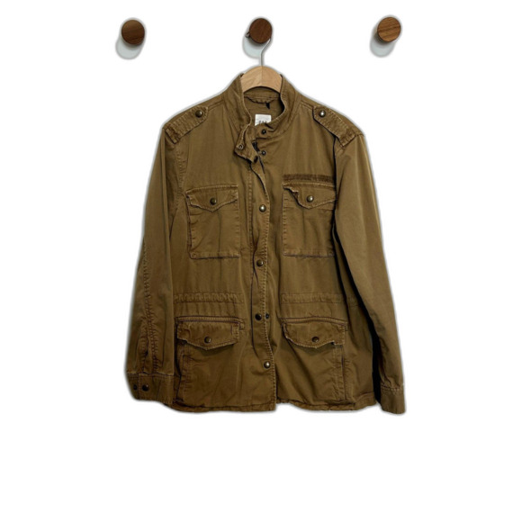 Gap Unisex Long Sleeve Classic Utility 4 Pocket Military Jacket Size Medium Snap - Picture 1 of 15